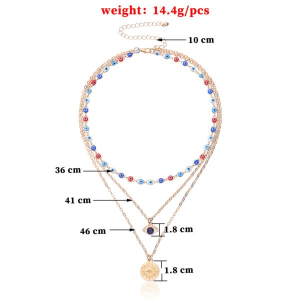Evil Eye Necklace Gold Layered Necklace for Women Long Necklaces Gold Choker Necklaces Y Shape Pendant Necklace Multilayer BlueEye Necklace for Women - 图片 7