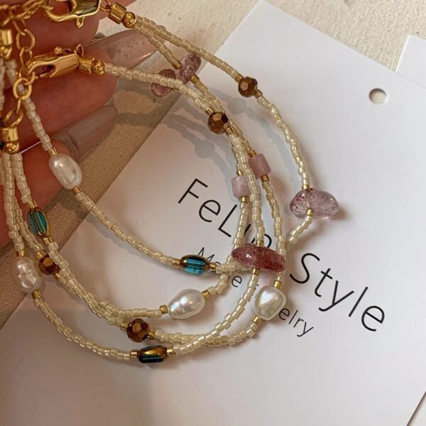 Natural stone freshwater pearl double-layer bracelet for women, light luxury, high-end, retro temperament, beaded hand jewelry, niche and exquisite