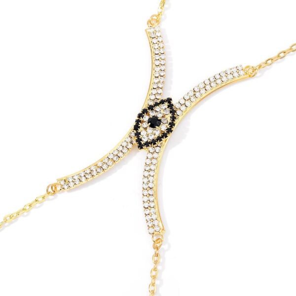Rhinestone Body Chain Crystal Bikini Body Jewelry Heart Layered Body necklaces Nightclub Waist Belly Chain for Women - 图片 2