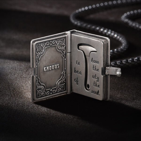 Shawshank Redemption Pendant Book Bible Hammer Necklace Boys Inspirational Movie Student Retro Thai Silver Couple