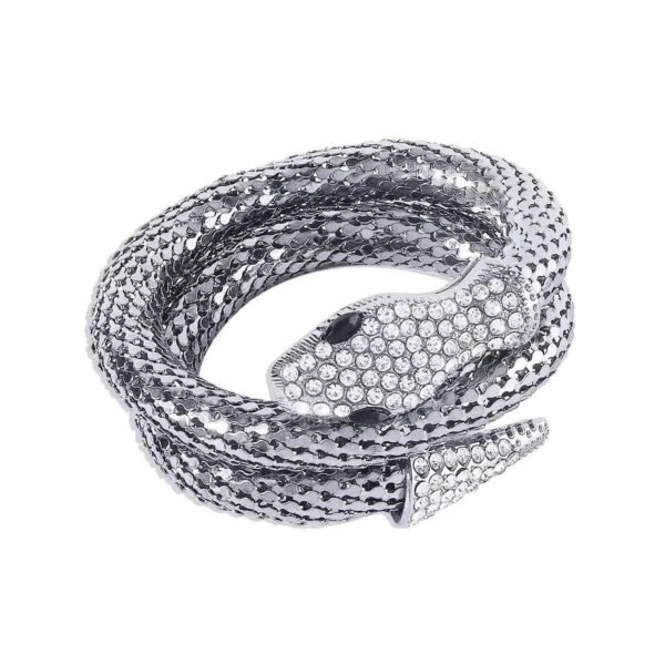 Snake Necklace  bracelet for Women, Trendy Bendable Chunky Statement Rhinestone Choker Flexible Exaggerated Medusa Necklace for Teen Girls Jewelry Gifts. - 图片 5