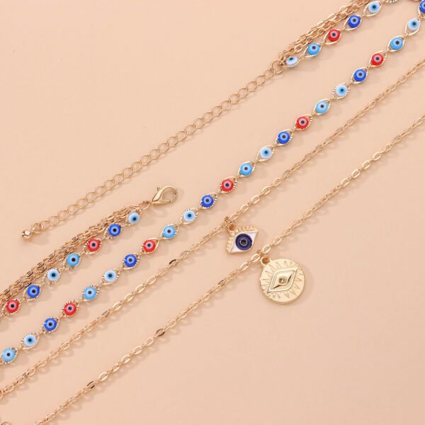 Evil Eye Necklace Gold Layered Necklace for Women Long Necklaces Gold Choker Necklaces Y Shape Pendant Necklace Multilayer BlueEye Necklace for Women - 图片 6