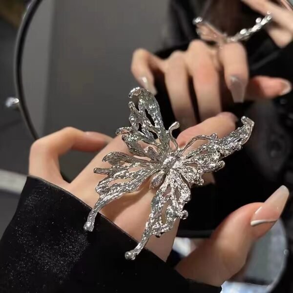 Antique Butterfly Moth Adjustable Ring, Vintage Ring Cool Style, Jewelry for Men Women - 图片 2