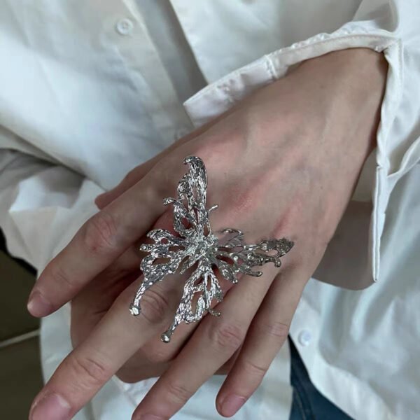 Antique Butterfly Moth Adjustable Ring, Vintage Ring Cool Style, Jewelry for Men Women