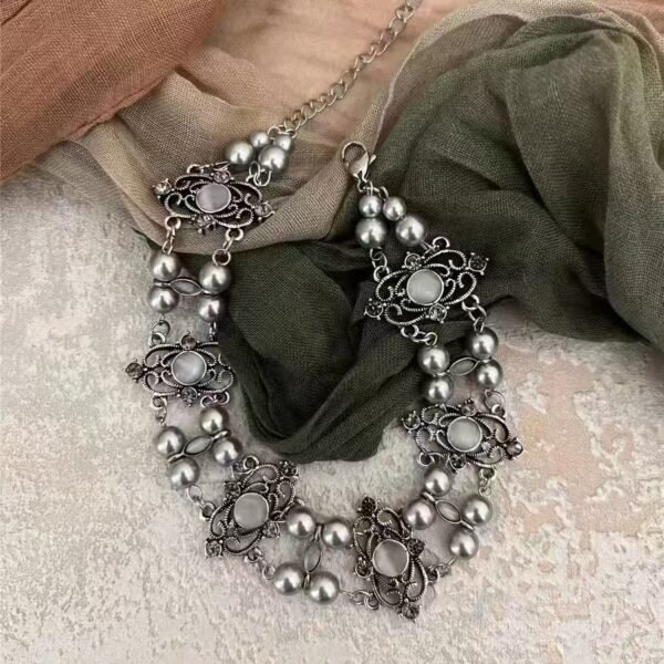 Hot girl y2k sweet cool crystal pearl necklace niche light luxury design high-end choker necklace clavicle chain for women - 图片 2